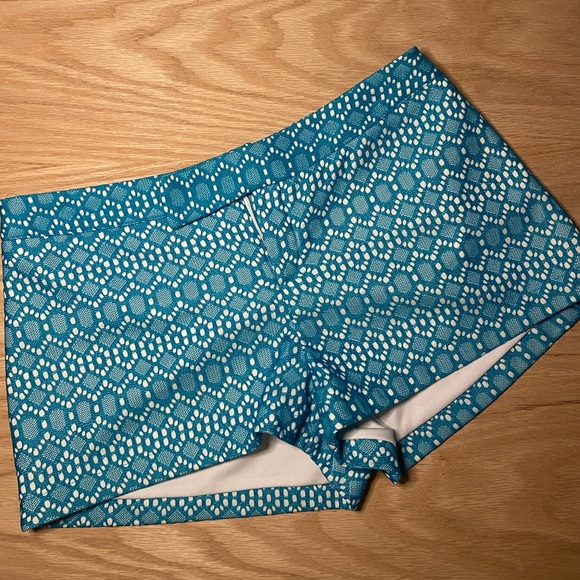 Alya Blue Lined Shorts - Picture 2 of 4